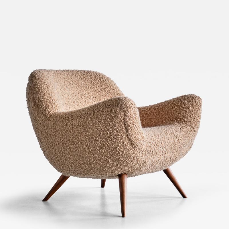 Gustav Bergmann Organic Gustav Bergmann Armchair in Pierre Frey Boucl and Beech Germany 1960s