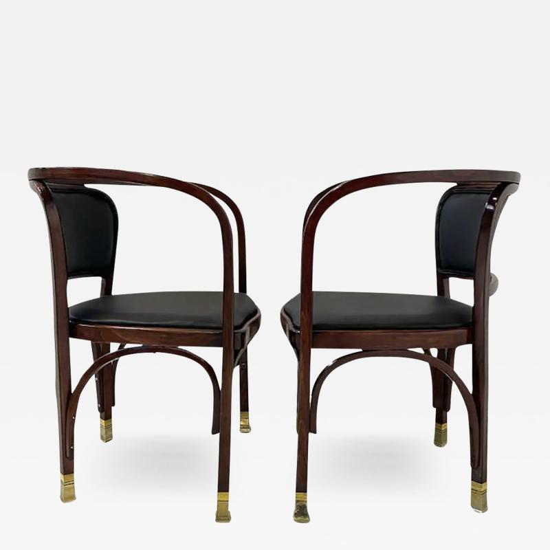 Gustav Siegel Pair of N 715 Gustav Siegel Armchairs for Kohn Austria 1900s