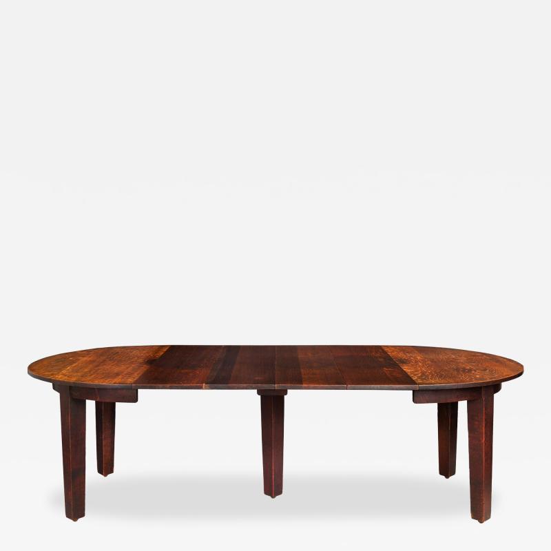Gustav Stickley Arts Crafts Extending Oak Dining Table no 632 c 1910