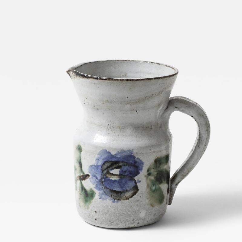 Gustave Reynaud Glazed Ceramic Pitcher by Gustave Reynaud France c 1960