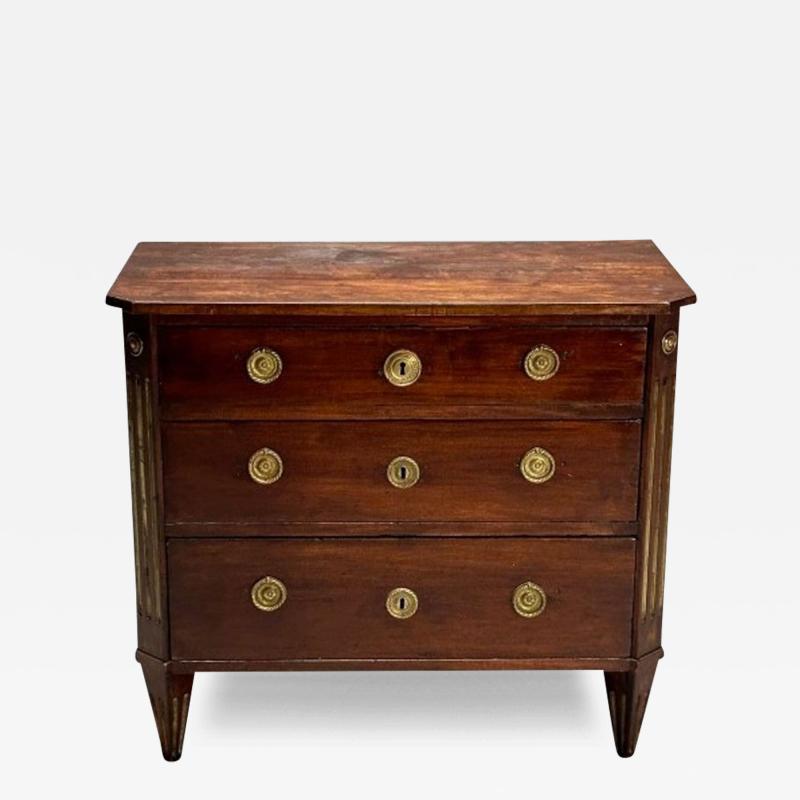 Gustavian Louis XVI Style Swedish Commode Mahogany Brass Sweden c 1800s