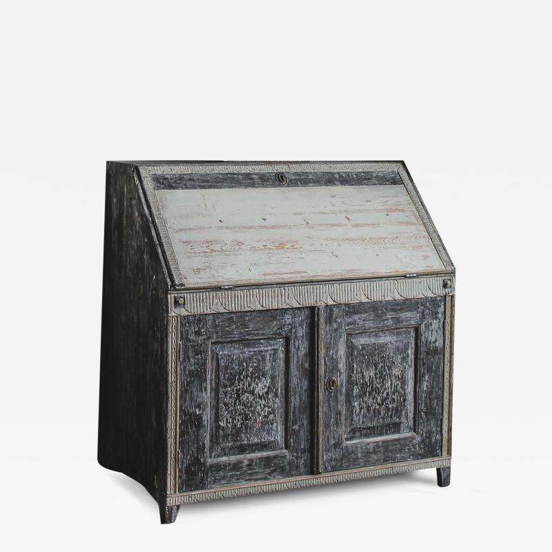 Gustavian Mora Clock Secretaire