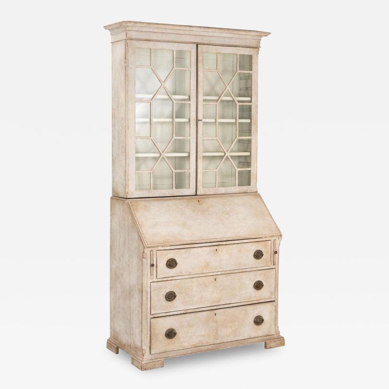 Gustavian Style Drop Front or Slant Front Secretary Late 19th Century