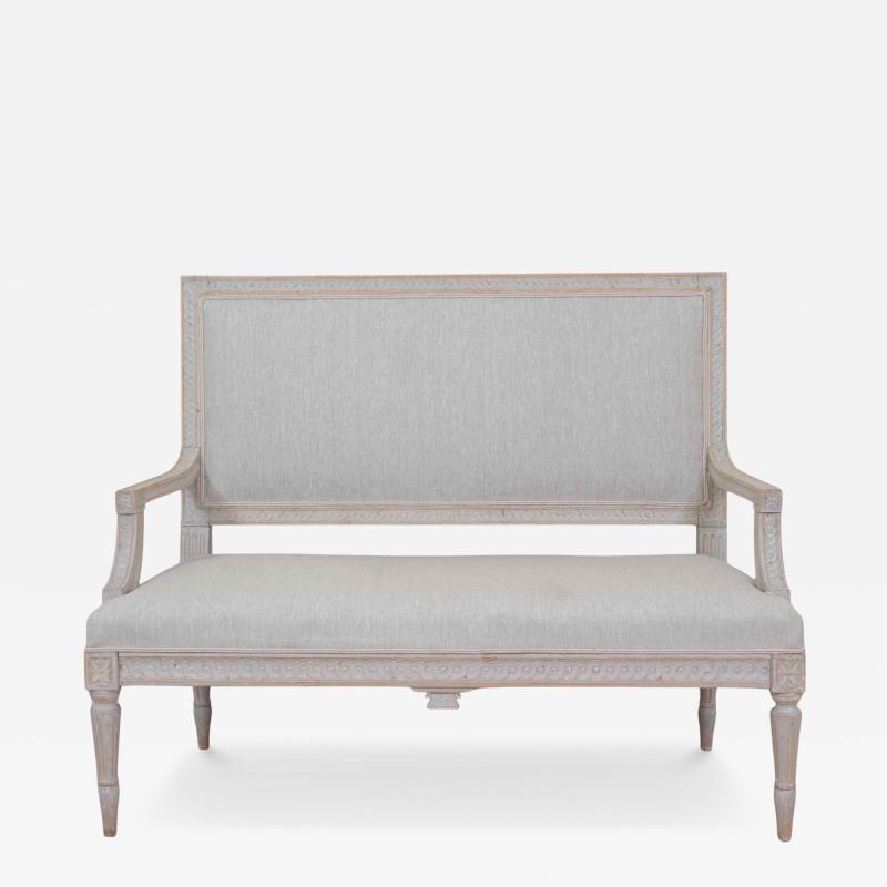 Gustavian Style Settee in Linen circa 1900