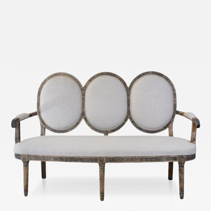 Gustavian Style Sofa in Original Black Paint circa 1880