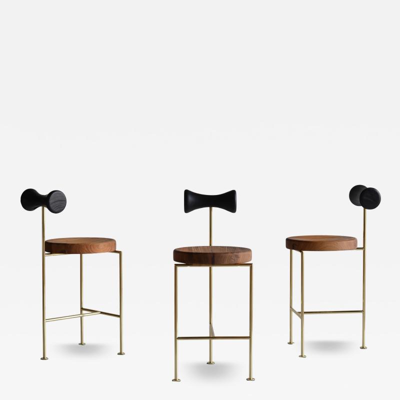 Gustavo Bittencourt Set of 3 Torno stools by Brazilian Designer Gustavo Bittencourt 2026