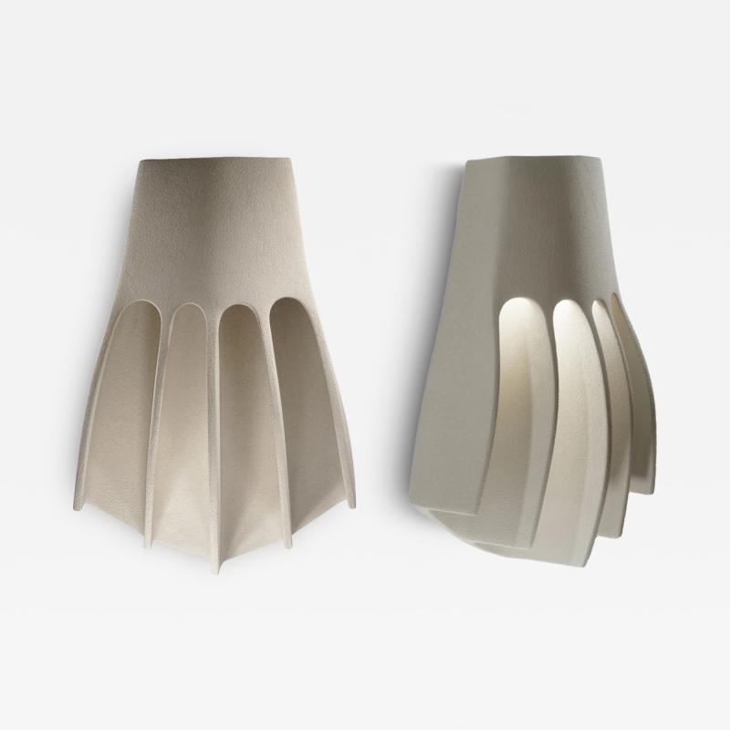 Guy Bareff PAIR OF GRIFFE Ceramic wall lights by Guy Bareff