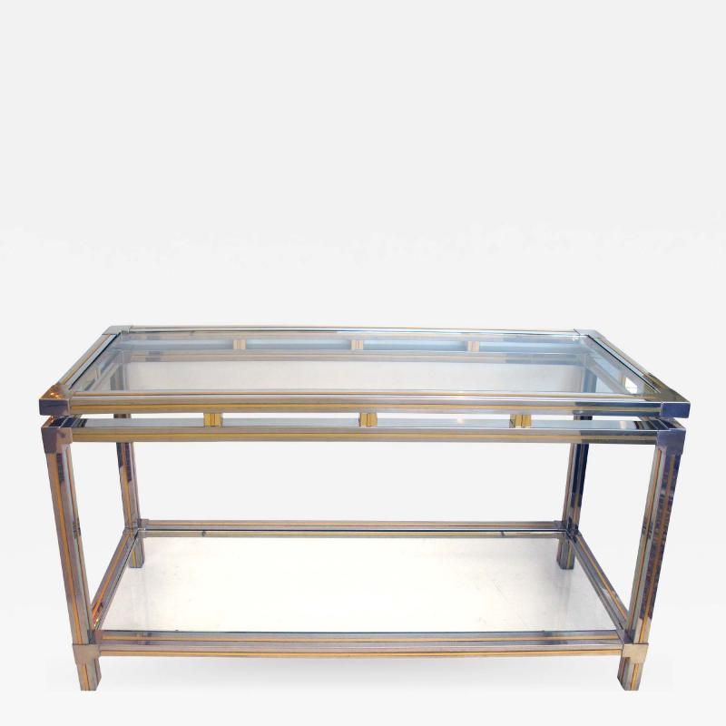 Guy LeFevre A Good Quality Chrome and Brass Console Table by Guy LeFevre for Maison Jansen