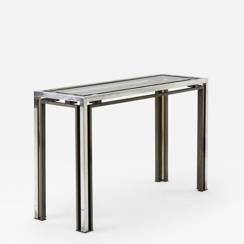 Guy LeFevre Guy Lefevre nickel glass console