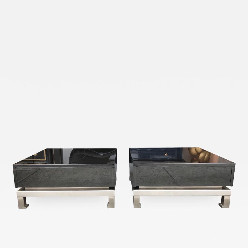 Guy LeFevre Pair of Lacquered Tables by Guy Lefevre for Maison Jansen France 1970s