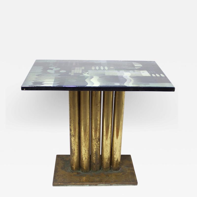 H Edward Winter Abstract Enamel Cocktaile Table by Edward Winter