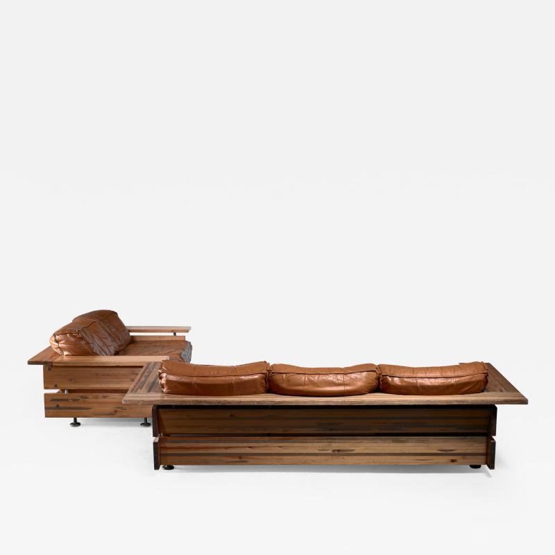 H meen Kalustaja H meen Kalustaja pine and leather sofa set Finland