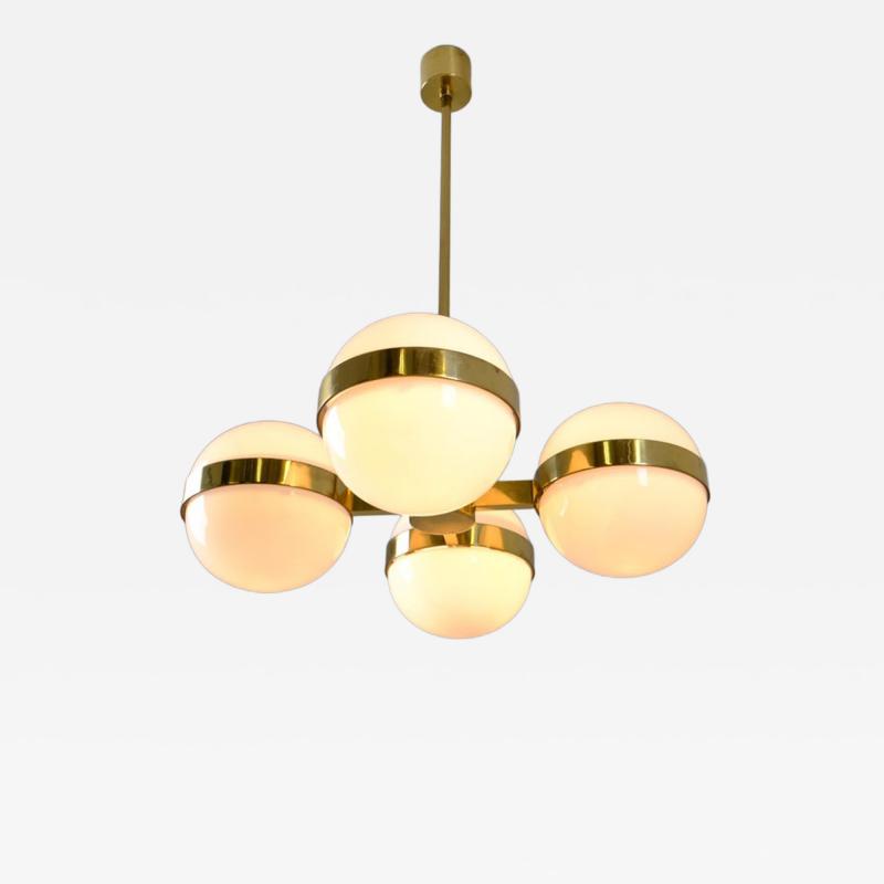 HEIKKI TURUNEN Sculptural Mid Century Chandelier Brass Glass Heikki Turunen Orno 1970s