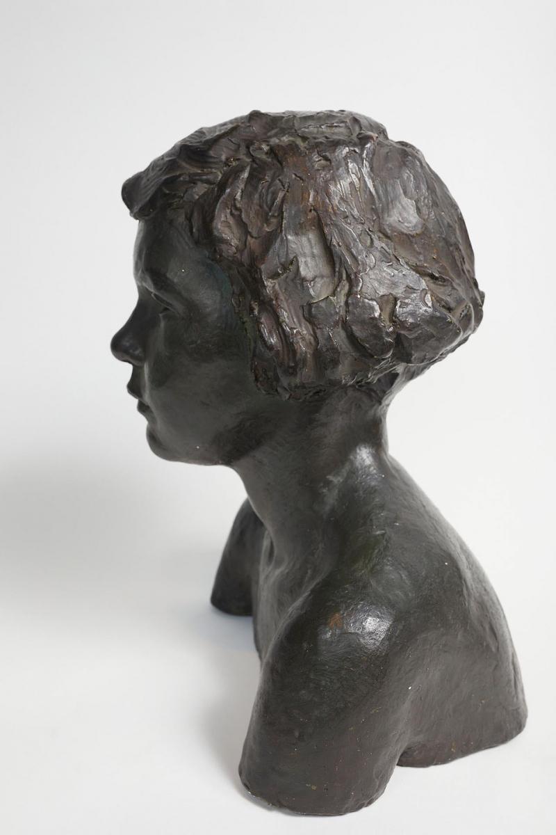 HERBERT MCRAE MILLER - PATINATED PLASTER BUST OF WOMAN BY HERBERT MCRAE ...