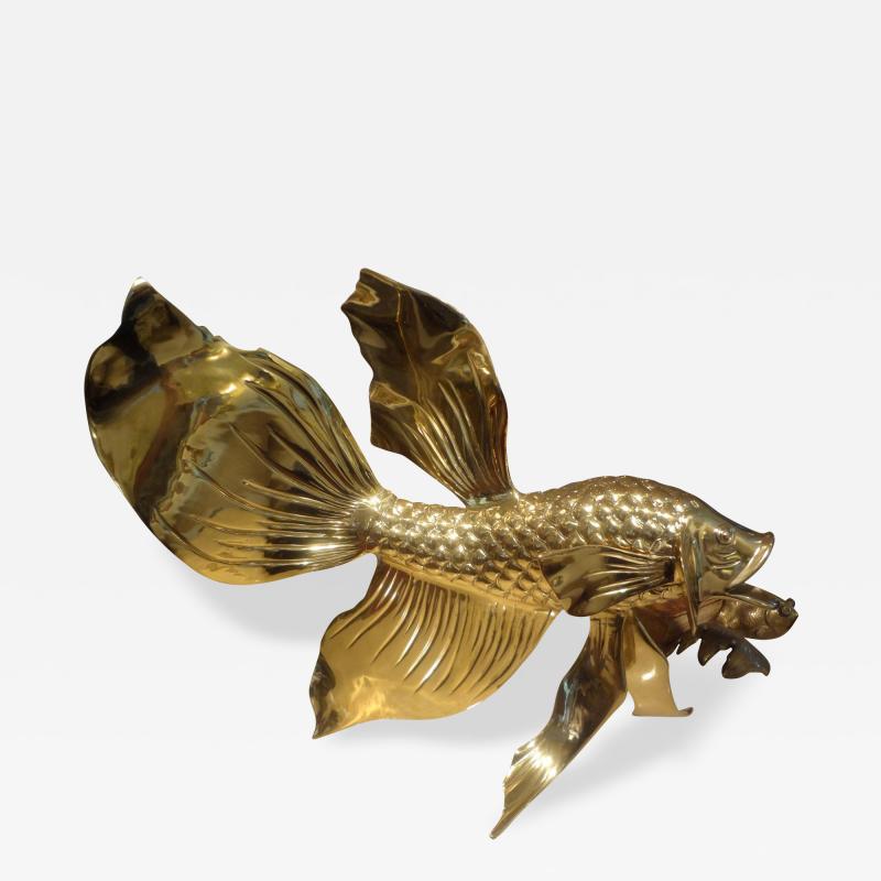HONOR DAUMIER Monumental Italian Brass Fish Sculpture