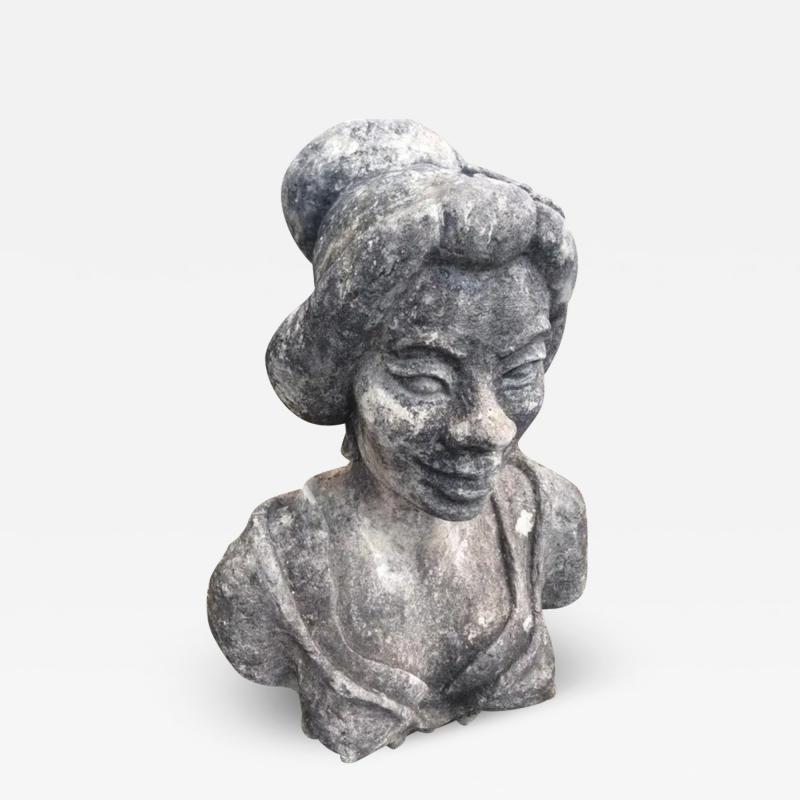 Haitian woman garden sculpture