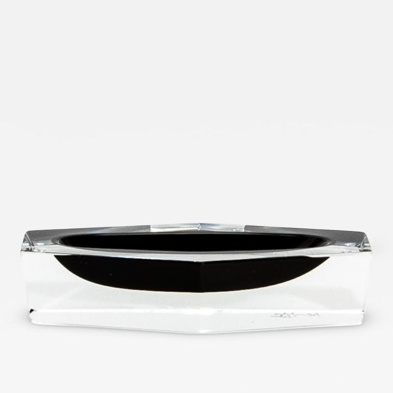 Hand Blown Murano Ashtray in Onyx Black