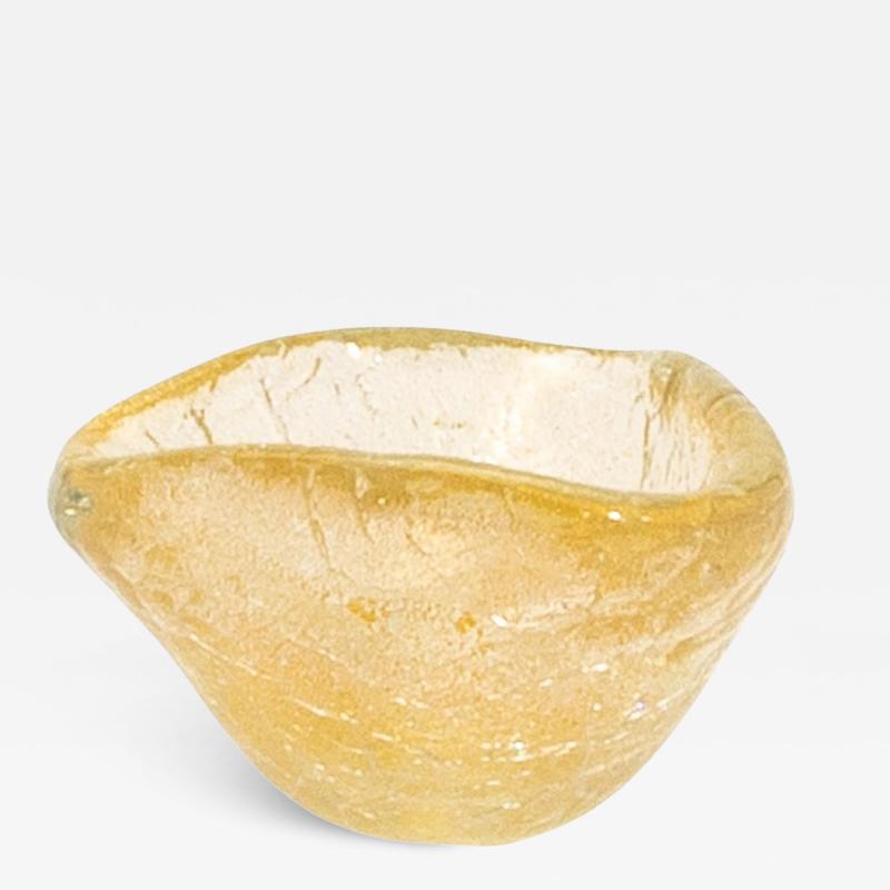 Hand Blown Murano Bowl with 24 Karat Gold Flecks