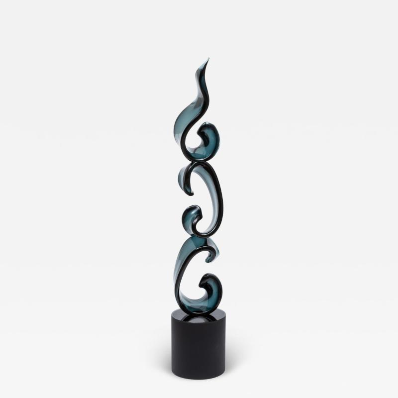 Hand Blown Murano Glass Sculpture The Triple Ribbon 
