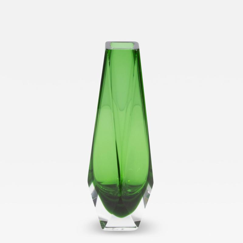 Hand Blown Murano Goccia Vase in Green Small