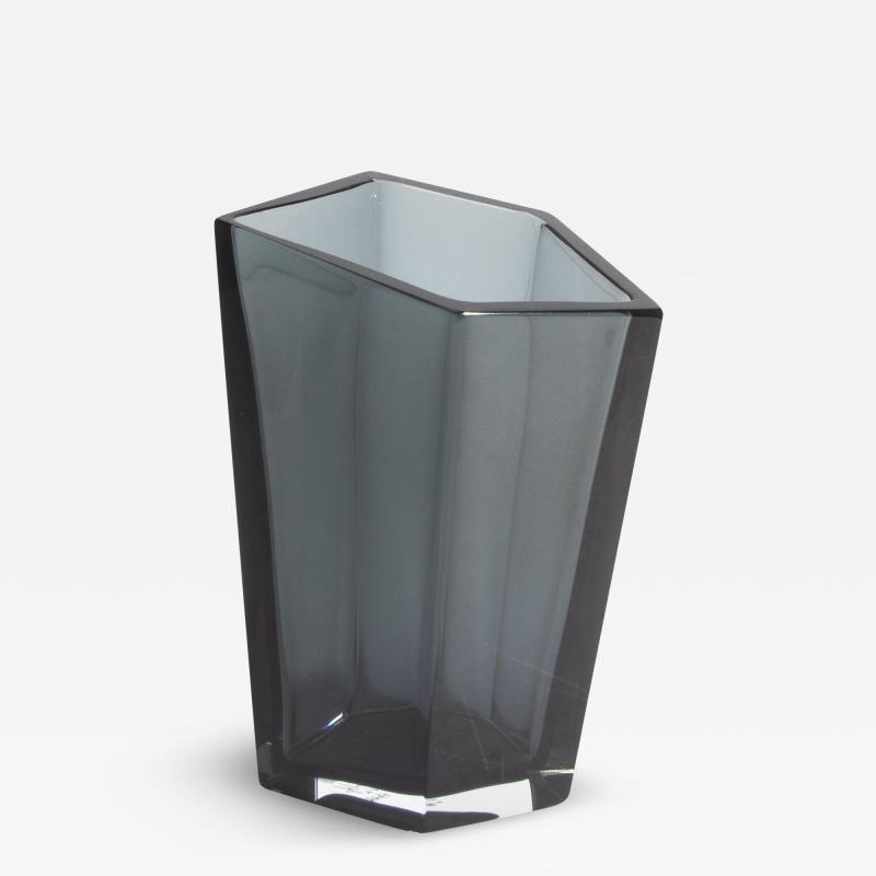 Hand Blown Murano Penta Vase in Grey Medium