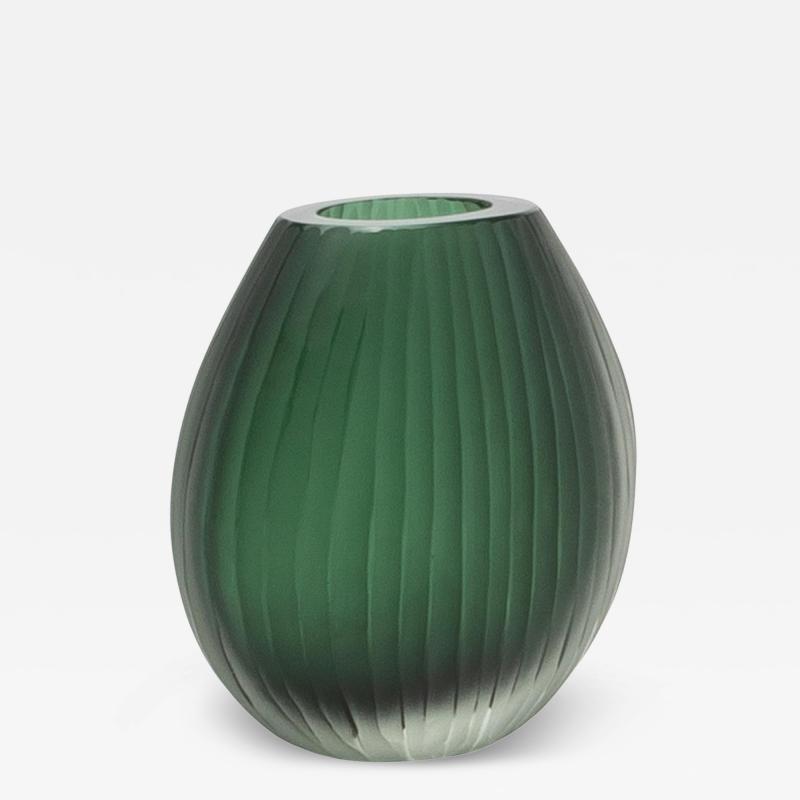 Hand Blown Murano Supreme Vase in Emerald Green Large