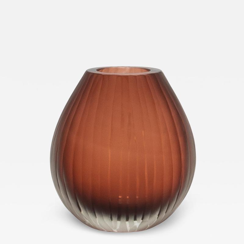 Hand Blown Murano Supreme Vase in Light Amaretto Medium