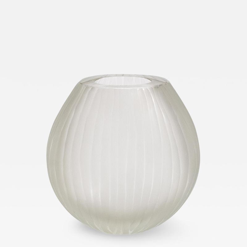 Hand Blown Murano Surpime Vase in Citrine Large