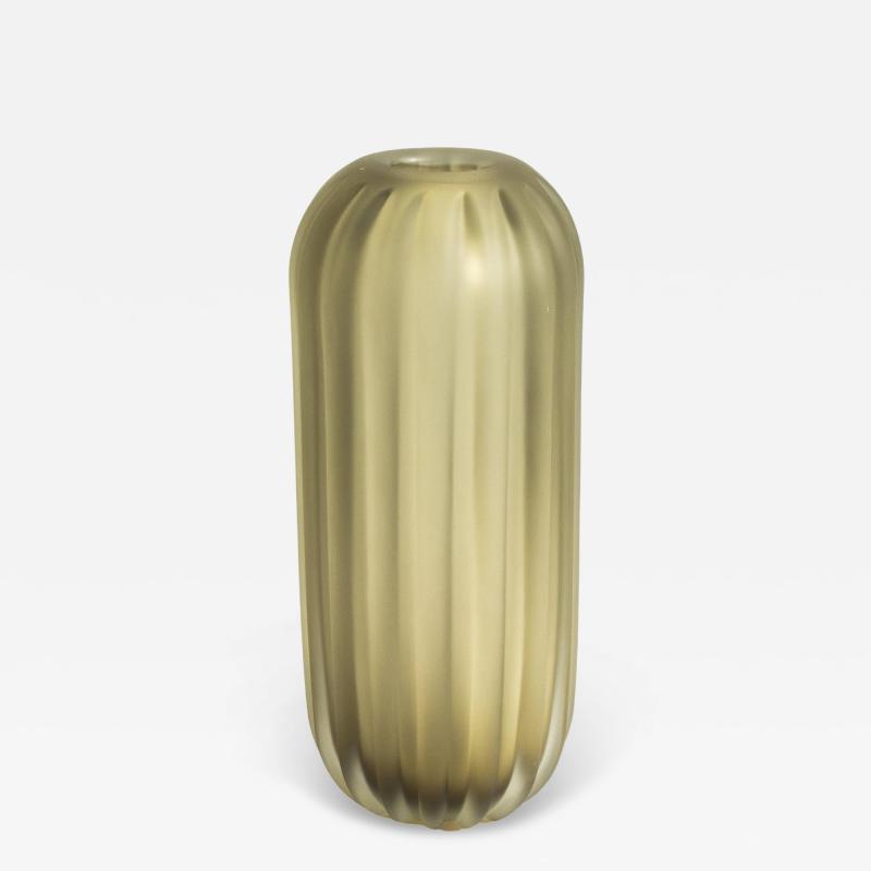 Hand Blown Murano Vase Cactus in Olive Large