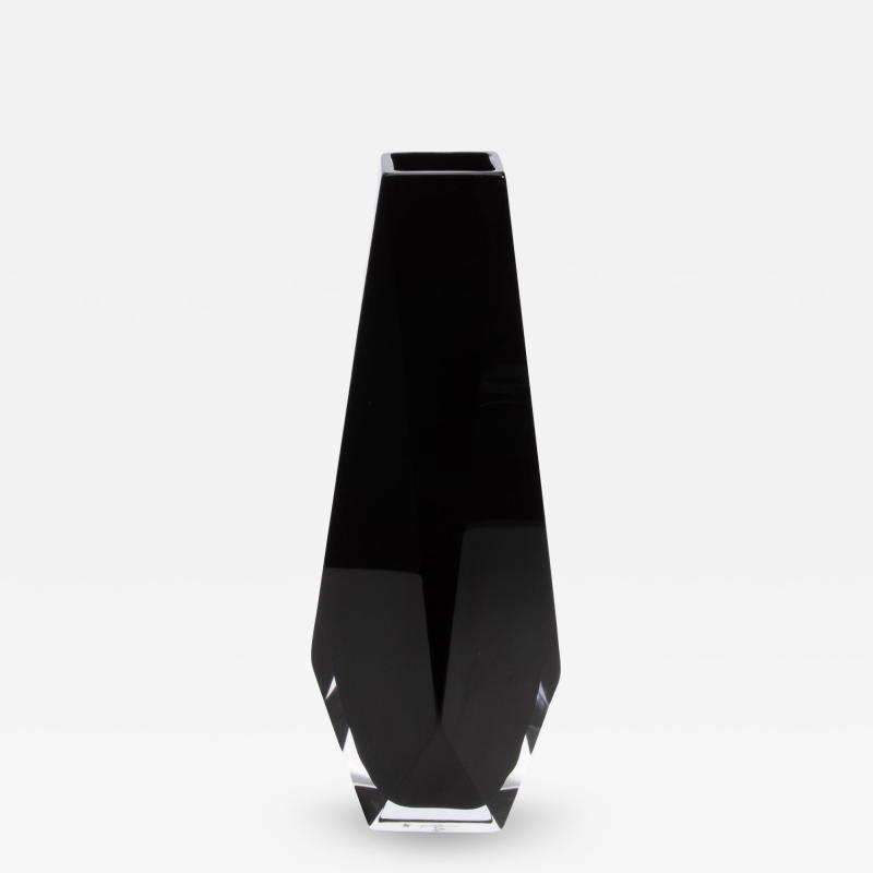 Hand Blown Murano Vase Goccia in Black Onyx Large