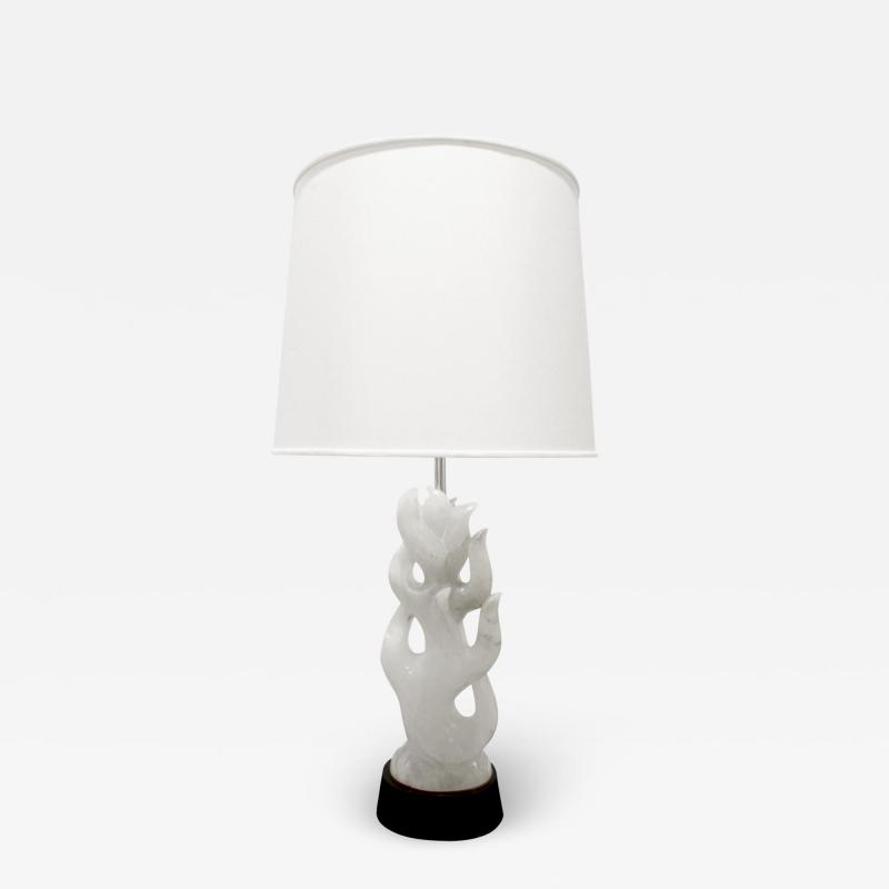 Hand Carved Italian Alabaster Table Lamp 1940s