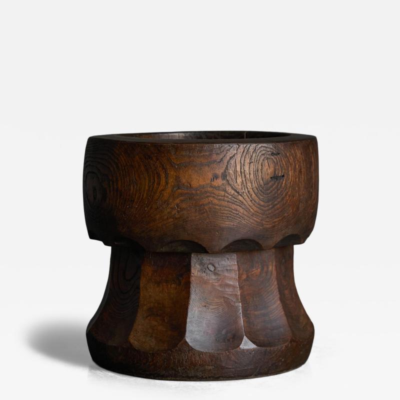 Hand Carved Sculptural Usu Mortar Japan Early 20th Century