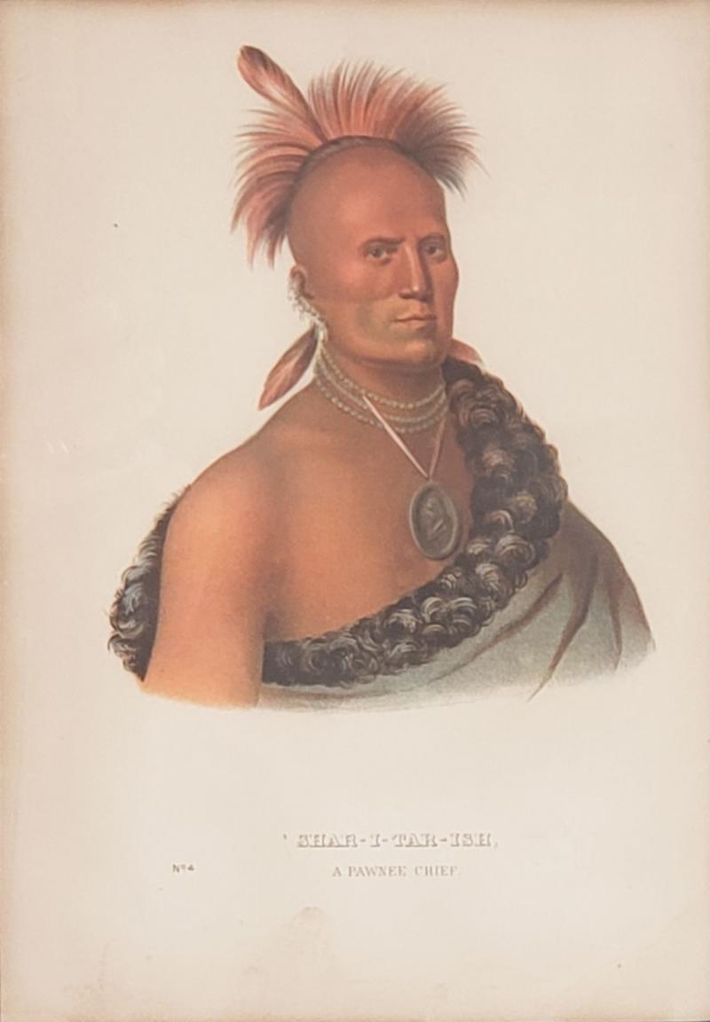 Hand Colored Engraving of American Indians 19th Century