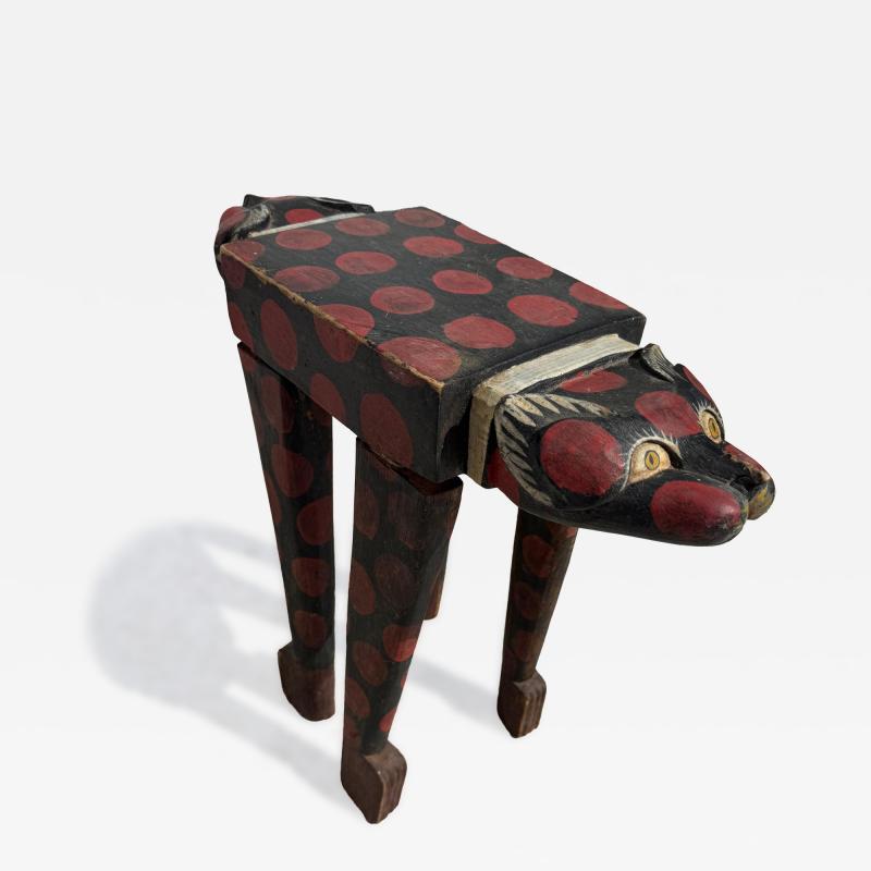 Hand Crafted and Hand Painted Folk Art Cat Table