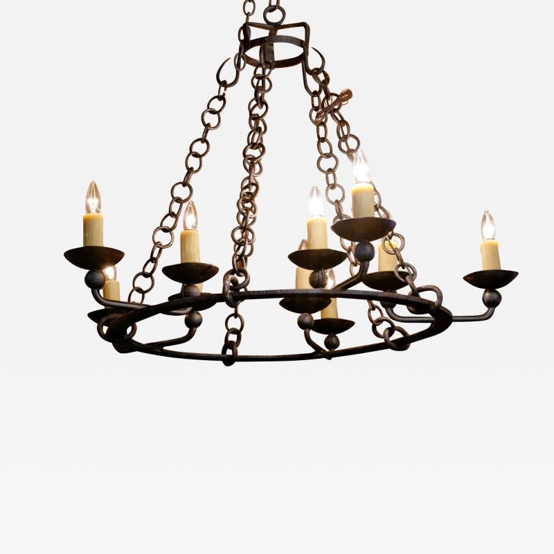 Hand Forged Cutom Iron Darke Chandelier with Ten Lights