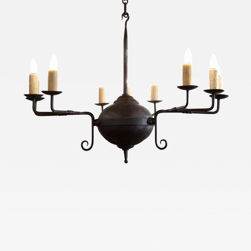Hand Forged Iron Mercer Chandelier with Nine Lights