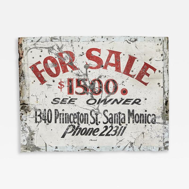 Hand Painted Metal For Sale Sign