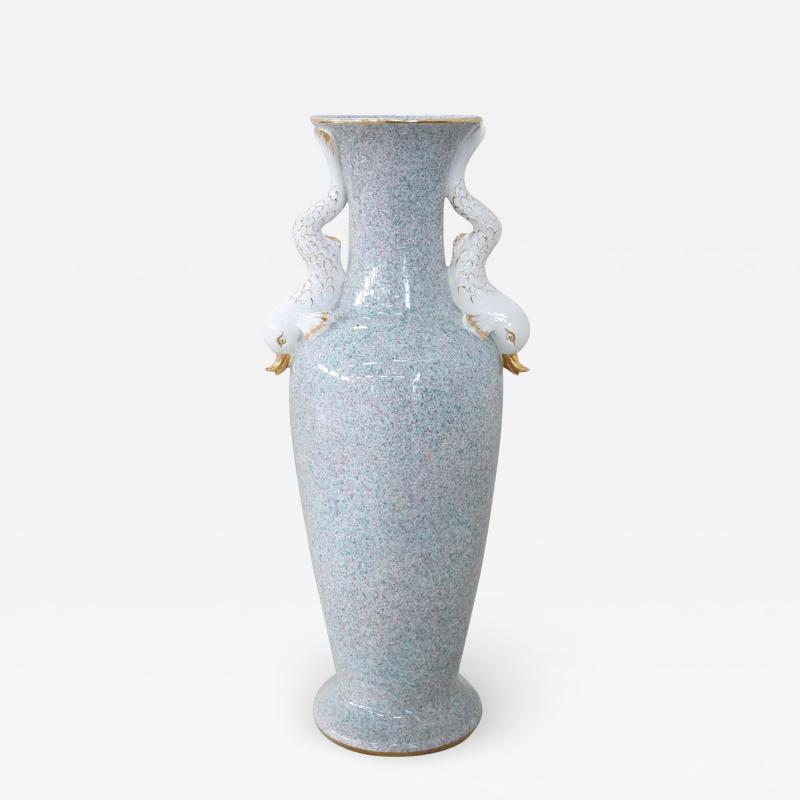 Hand Painted Porcelain Large Vase 1980s