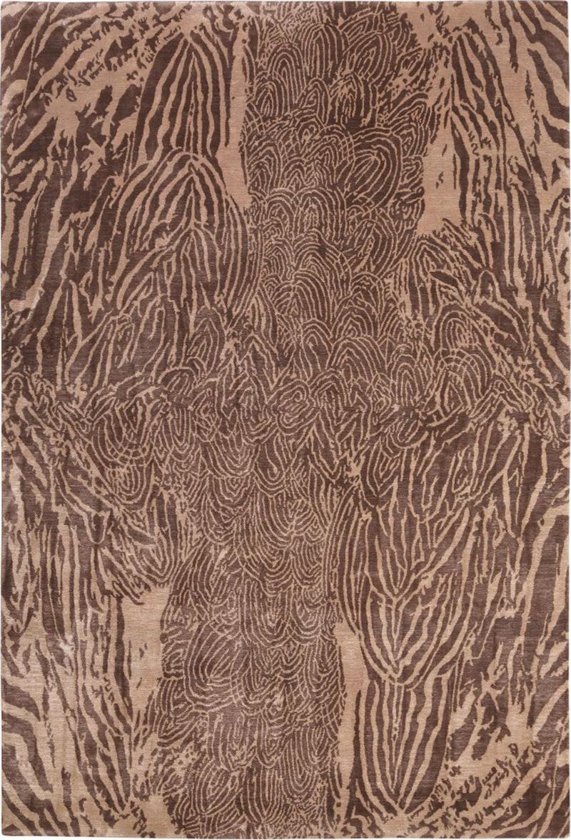 Hand Woven Alexander McQueen Feathers Silk Blend Large Area Rug