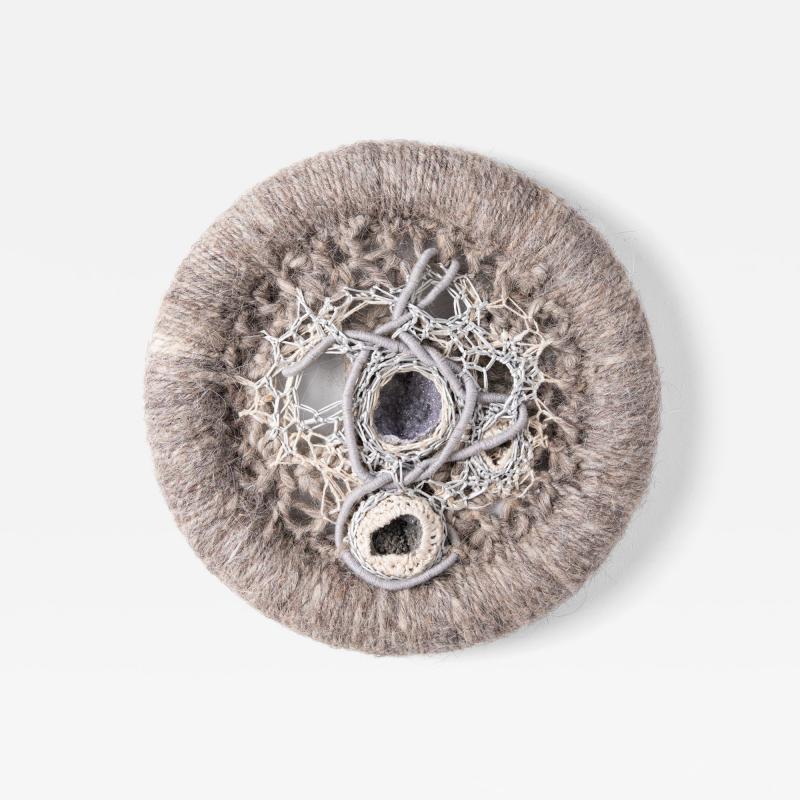 Hand Woven Textile Artwork w Embedded Gemstones by Fiber Artist Barbara Coburn