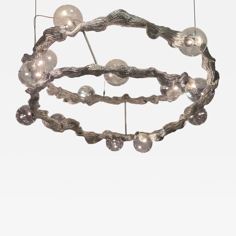 Hand woven Metal Constellation Chandelier