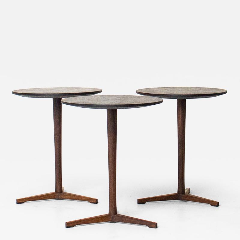 Handcrafted Mid Century Modern Walnut Lollipop Side Table Hobbs Modern Original