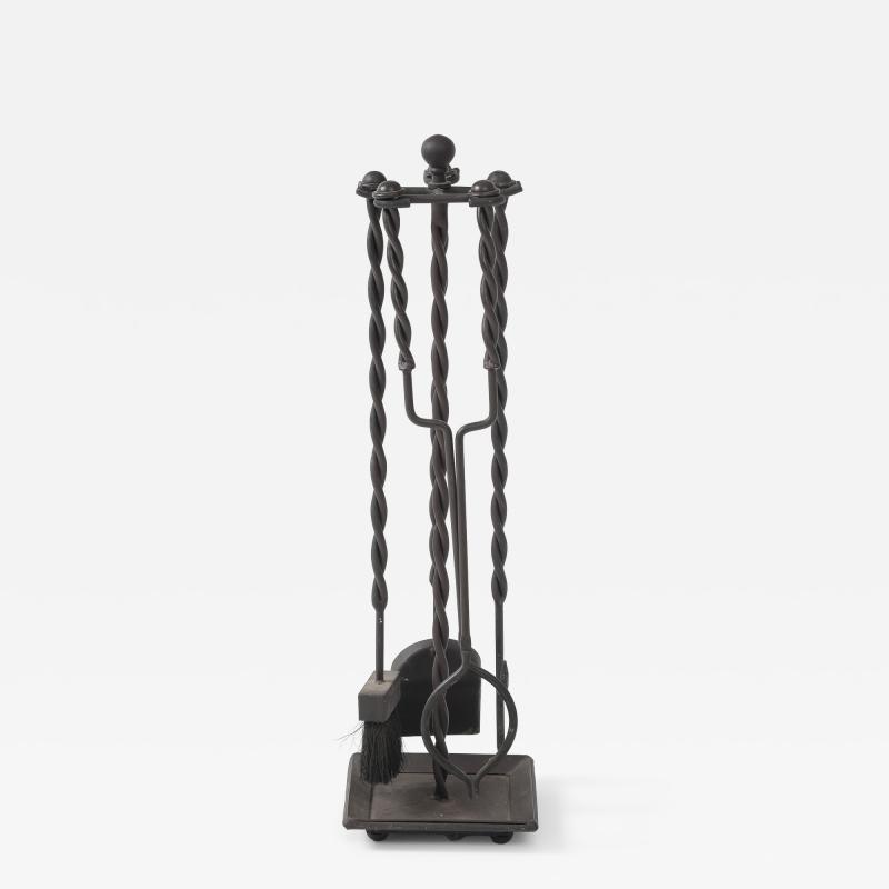 Handmade Twisted Iron Fireplace Tools