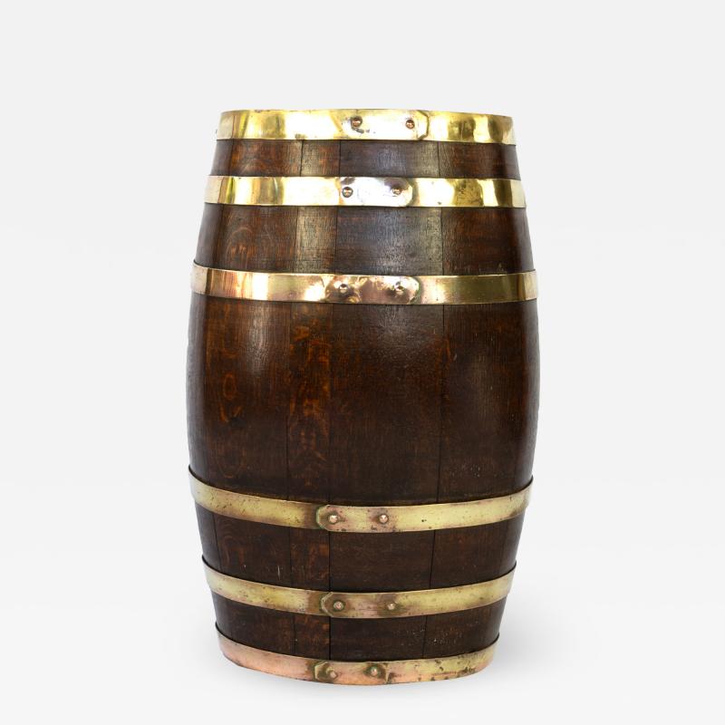Handsome Brass Bound Oak Barrel