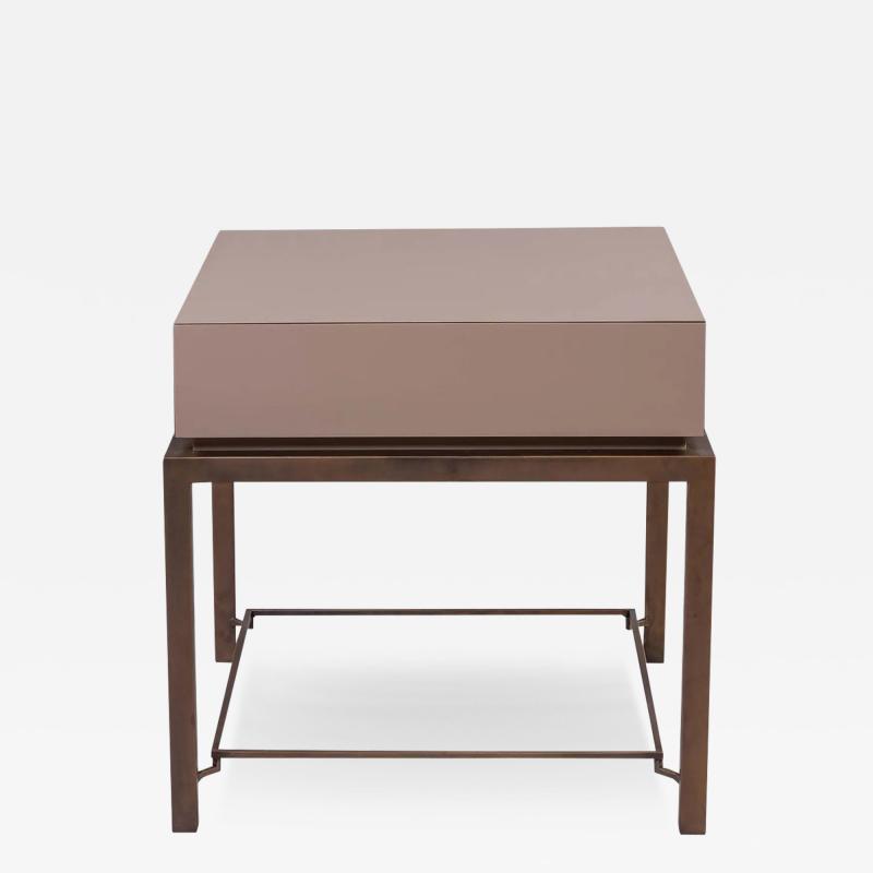 Handsome Modern Robert Marinelli Lacquer Side Table