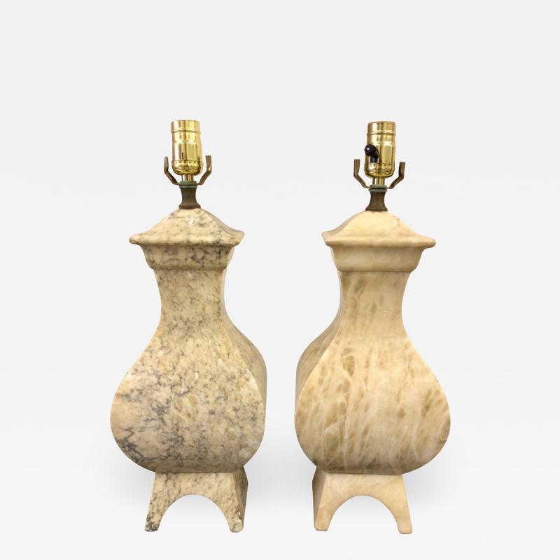 Handsome Pair of Italian Marble Lamps