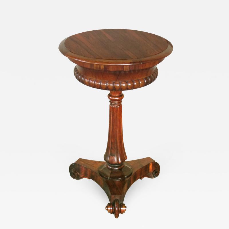 Handsome and Well Figured English William IV Circular Rosewood Side Table