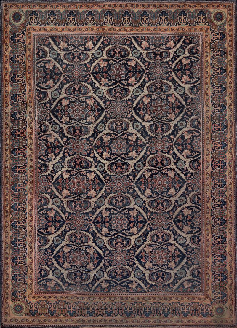 Handwoven Antique Persian Wool Tabriz Rug