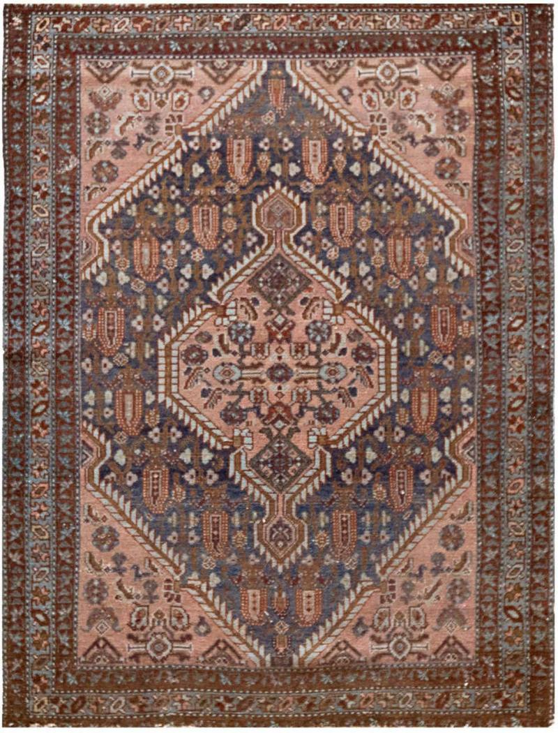 Handwoven Mid 20th Century Persian Malayer Rug