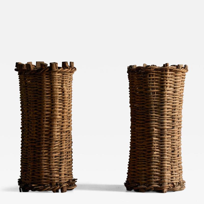 Handwoven Rural Baskets France 19th Century